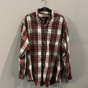 RedHead Red Green Plaid Long Sleeve Button Down Flannel XL